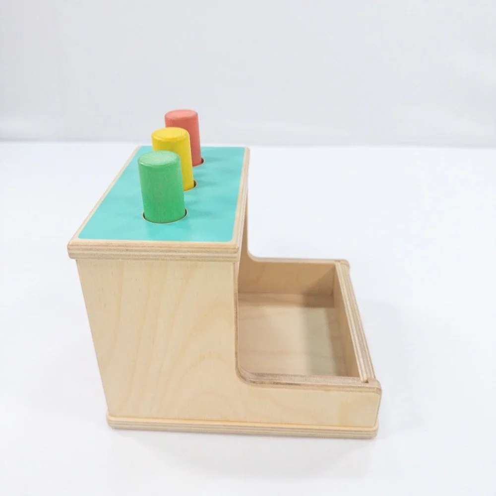 Lovevery Wooden Peg Drop Toy With Colorful Pegs - Kids Montessori - Picture 3 of 7